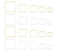 PandaHall 200pcs Square Linking Rings 5 Sizes Geometry Metal Charms Links Frames Charms Jewellery Connectors for Necklaces Bracelets Jewellery Dangle Earring Making Key Chain (Gold & Silver)