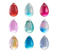 PandaHall 200pcs Teardrop Crystal Glass Beads Colorful Transparent Water Drop Glass Loose Spacer Beads for DIY Necklace Earring Crafting Jewelry Making, Hole: 1mm