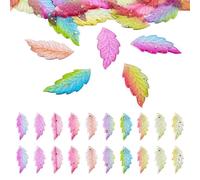 Pandahall 20Pcs 10 Colors Resin Leaf Chrams Colorful Transparent Leaf Pendants Pendants Hanging Charms with Gold Foil Tiny Leaf Charms for DIY Earrings Necklace Bracelet Jewelry Making