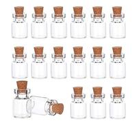 PandaHall 20pcs Small Glass Bottles with Cork, Chirstmas Spell Jars Empty Spell Bottle Clear Wishing Bottles Vials for Wedding Party Favors DIY Crafts Decoration Wish Jars Memory Jar, 15×22mm (1ML)