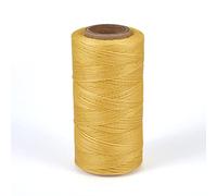 PandaHall 260 Meters 1mm Flat Waxed Polyester Cord Leather Craft Thread Sewing Waxed String for Hand Stitching, Bookbinding, DIY Weaving Handicraft Tools, Shoes Repairing(Gold)