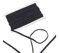 PandaHall 27.34 Yards/25m Black Polyester Lace Trim, 1/4 inch Centipede Braid Trim for Upholstery Curtain Costume Crafts and Sewing