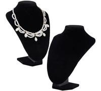 PandaHall 2pcs 3D Velvet Necklace Display Pendant Chain Bust Holder Stand Small Jewellery Model Organizer for Boutiques Exhibition Layout, 25x17cm/10x6.5inch