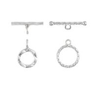 PandaHall 2pcs 925 Sterling Silver Toggle Clasps Connectors Ring Bracelet Clasps Closures T-Bar Clasps OT End Clasps for DIY Necklace Jewelry Making