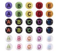 PandaHall 300pcs Acrylic Letter Beads 7-8mm Round Ball Alphabet Beads A-Z Letter Bracelet Craft Beads for DIY Name Friendship Bracelet Jewelry Making
