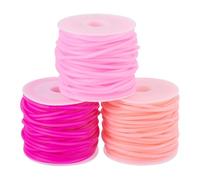 PandaHall 30m Hollow Pipe Tubing Rubber Cord 2mm Pink Stitch Savers Knitting Cords with 1mm Hole for DIY Bracelet Necklace Craft Jewelry Making
