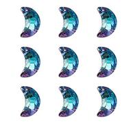 PandaHall 30pcs Faceted Crystal Glass Moon Pendants Light Amethyst Imitation Austrian Crystal Rhinestone Dangle Charms for DIY Jewelry Craft Making