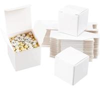 PandaHall 30pcs Small White Gift Boxes, Kraft Gift Cardboard Box Bulk Paper Candy Present Box for Wedding Favour Birthday Halloween Christmas Partry, 4cm/1.5inch