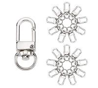 PandaHall 30pcs Swivel Snap Hooks 1.3 inch Metal Lobster Claw Clasps Swivel Lanyards Trigger Strap Jewelry Clasps for Keychain Key Rings DIY Bags Purse Jewelry Findings Crafts, Platinum