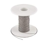 Pandahall 32.8 Feet/10M 304 Stainless Steel Cross Chains with Spool 1.1x0.3mm for Bracelet Necklace Jewelry Making