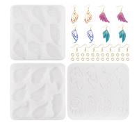 PandaHall 3pcs Butterfly Wings Silicone Molds Fairy Angel Wings Resin Moulds with Earring Hooks Jump Rings for UV Epoxy Resin Earring Jewelry Making