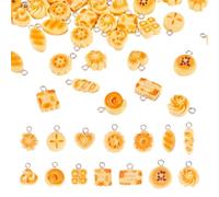 Pandahall 42Pcs Resin Simulation Bread Charms 3D Imitation Food Charm Cute Bread Cookie Pendants Dangle Charms Hanging Ornament for DIY Jewelry Making Necklaces Earring Keychains Craft