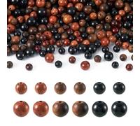 PandaHall 480pcs Natural Round Wood Beads 6mm 8mm Waxed Wooden Loose Spacer Beads for Rosary Garland Macrame Crafts Jewellery Making