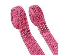 Pandahall 5.4 Yards/Roll Elastic Crochet Headband Ribbon 1.5 Inch & 2.1 Inch Wide Crochet Stretch Trim Fabric for Hair Bows for Girls, Waistband Tutu Drees for Baby