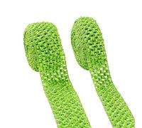 Pandahall 5.4 Yards/Roll Elastic Crochet Headband Ribbon 1.5 Inch & 2.1 Inch Wide Crochet Stretch Trim Fabric for Hair Bows for Girls, Waistband Tutu Drees for Baby