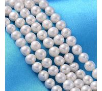 PandaHall 5 Strands Natural Cultured Freshwater Pearl Beads Potato Shape Creamy White Pearl Spacer Loose Beads for Necklace Bracelet Jewelry Craft Making, 7~8mm