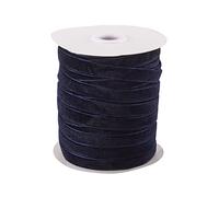 Pandahall 50 Yards Velvet Ribbon 3/8 inch Single Face Satin Ribbon Roll Decorating Lace Trim for Gift Package Wrapping Hair Bow Clips Making Midnight Blue Color