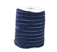 Pandahall 50 Yards Velvet Ribbon 3/8Inch Wide Single Face Velvet Ribbon Roll with Spool for Gift Wrapping Decoration Party Wedding Arts Crafts (Marine Blue)