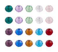 PandaHall 500pcs 6mm Faceted Crystal Glass Beads 10 Colors Rondelle Briolette Spacer Beads for DIY Jewelry Making