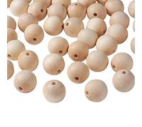 PandaHall 500pcs 6mm Natural Round Wood Beads Unfinished Wooden Ball Spacer Loose Beads with 2~3mm Hole for Crafts DIY Handmade Decorations Jewelry Making, Moccasin Color