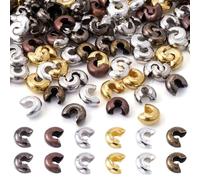 Pandahall 500pcs Iron Crimp Beads Covers 5mm Column Crimp Cover Clamp Knot Tips for Jewelry Making