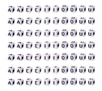 PandaHall 500pcs Square Letter Beads 4-5mm Cube Alphabet Beads A/E/I/O/U Initial Letter Beads Vowels for Friendship Bracelets Necklaces Jewelry Making