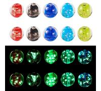 PandaHall 50pcs Ball Round Lampwork Beads Gold Sand Loose Glass Beads Glow in The Dark Crystal Beads for Summer Hawaii Bracelet Jewelry Making