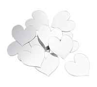 PandaHall 50pcs Mini Mirror Tiles, 2 Inch Acrylic Heart Mirror Adhesive Small Square Mirror Mosaic Tiles Craft Mirror Tiles for DIY Crafts Home Wall Table Kitchen Bathroom Decoration