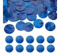 PandaHall 50pcs Natural Shell Connector Charms Flat Round Disc Shell Pieces Pendants Blue Seashell Link Charms for Wind Chimes Necklaces Earrings Jewelry Making
