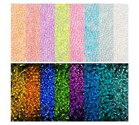 Pandahall 5280Pcs Glow in The Dark 2mm Round Glass Seed Beads - 8 Colors for DIY Craft & Jewelry Making