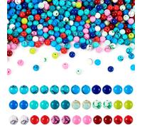PandaHall 540pcs Turquoise Stone Beads 3mm Round Ball Loose Gemstone Beads for DIY Crafts Bracelet Necklace Earring Jewelry Making