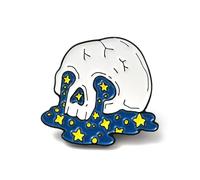 Pandahall 5Pcs Starry Skull Enamel Brooch Pin Alloy Brooches Cartoon Star Planet Universe Skull Lapel Badges Metal Funny Skulls Halloween Lapel Pins for DIY Clothes Backpack Hats Craft