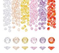 PandaHall 6 Colors 5mm Cubic Zirconia Stone Pointed Back Rhinestones 120pcs Round Faceted Stone Crystal Diamante Rhinestones for Earring Bracelet Pendants Jewelry Embellishment DIY Craft Making
