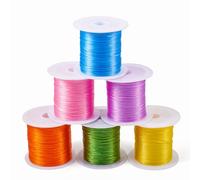 Pandahall 6 Rolls Coloful Elastic Crystal String Beading Cord 0.7mm Flat Strong Stretch Line Thread String for Necklace Bracelet Jewelry Making