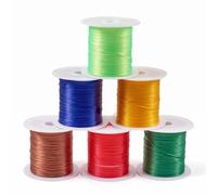 Pandahall 6 Rolls Elastic Crystal String Beading Cord 0.7mm Flat Strong Stretch Line Thread String for Necklace Bracelet Jewelry Making Multiple Colors