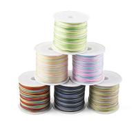 Pandahall 6 Rolls Nylon Thread Segment Dyed Chinese Knotting Cord 0.8mm Bracelet Braided Round String for Beading Jewelry Making 50M/Roll