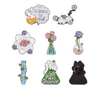 PandaHall 7pcs Chemistry Enamel Pins Molecule Flask Science Brooch Lapel Badges for Scientist Clothing Jacket Bag Backpack Decoration