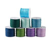 Pandahall 8 Rolls Nylon Thread Chinese Knotting Macrame Cord 0.8mm Bracelet Braided Round String for Beading Jewelry Making 45M/Roll