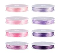 Pandahall 80m 0.9mm Polyester Twisted Cord 15-Ply Braided Beading String Purple Pink Macrame Thread for Jewelry Making Friendship Bracelet Necklace Crafts