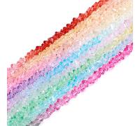PandaHall 9 Strands Triangle Glass Beads Transparent Crystal Glass Loose Beads Tiny Beads Bulk for Friendship Bracelet Necklace Earring Jewelry Making