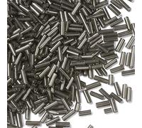 Pandahall About 1250pcs/50g Glass Bugle Seed Beads Sets 6x1.8mm Tube Loose Spacer Beads for DIY Jewelry Craft Making(Gray)