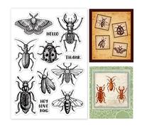 PandaHall Animal Stamp Sets, Beatles Clear Seal Stamps Silicone Transparent Seals for DIY Scrapbooking, Cards Making, Photo Album Decoration, Stamp Sheets, Collection of Specimens