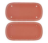 PandaHall Crochet Bag Bottom Base 2pcs PU Leather Oval Bag Shaper Brown Cushion Pad with Holes Nails for Knitting Leather Bag Handbags Shoulder Bags DIY Accessories, 30x15cm/11.8x5.9, Hole: 4mm