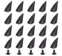 PandaHall Elite 20 Sets Gunmetal Shark Fin Shape Spike Cone Studs Screw Rivet Metal Rivet Spikes Screw Back for Bag Hat Shoe Leather Choker DIY Craft Accessory