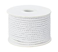 PandaHall Elite 20m/roll 3mm Nylon Threads Braided Trim Rope Twisted Cord for Home Dec/DIY Crafts/Jewellery Making, White
