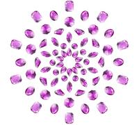 PandaHall Elite - 70 Pcs Acrylic Rhinestone Links 2 Holes Rhinestone Sew On Crystal Buttons for Clothing Decoration Jewellery Flat Back and Faceted Purple