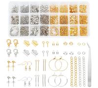 PandaHall Elite Jewellery Making Kit Accessories Earring Component Hook Earring Clasp Lobster Claw Bead Bowl Jump Ring Ribbon End Pins