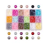 PandaHall Elite & reg 4 x 2 mm ABS Acrylic Cabochons, Faux Pearl, Half Round, Mixed Colour