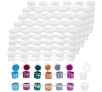 PandaHall Empty Paint Pots Strips, 150pcs Small Paint Cups Arts Crafts Clear Storage Containers Organizing Paint Paintings for Schools Students, Art Summer Camps, Christmas Birthdays, 3ML/0.1oz