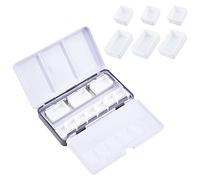 PandaHall Empty Watercolor Tins Box with 12pcs Half Pans 8pcs Full Pans Watercolor Paint Palette Watercolor Tin Box with Lid Empty Watercolor Pans for Artist Student Travel Painting School Supplies